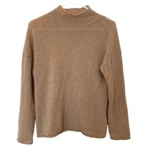J. Crew 100% Cashmere Mock Neck Sweater in Camel, Size X-Small